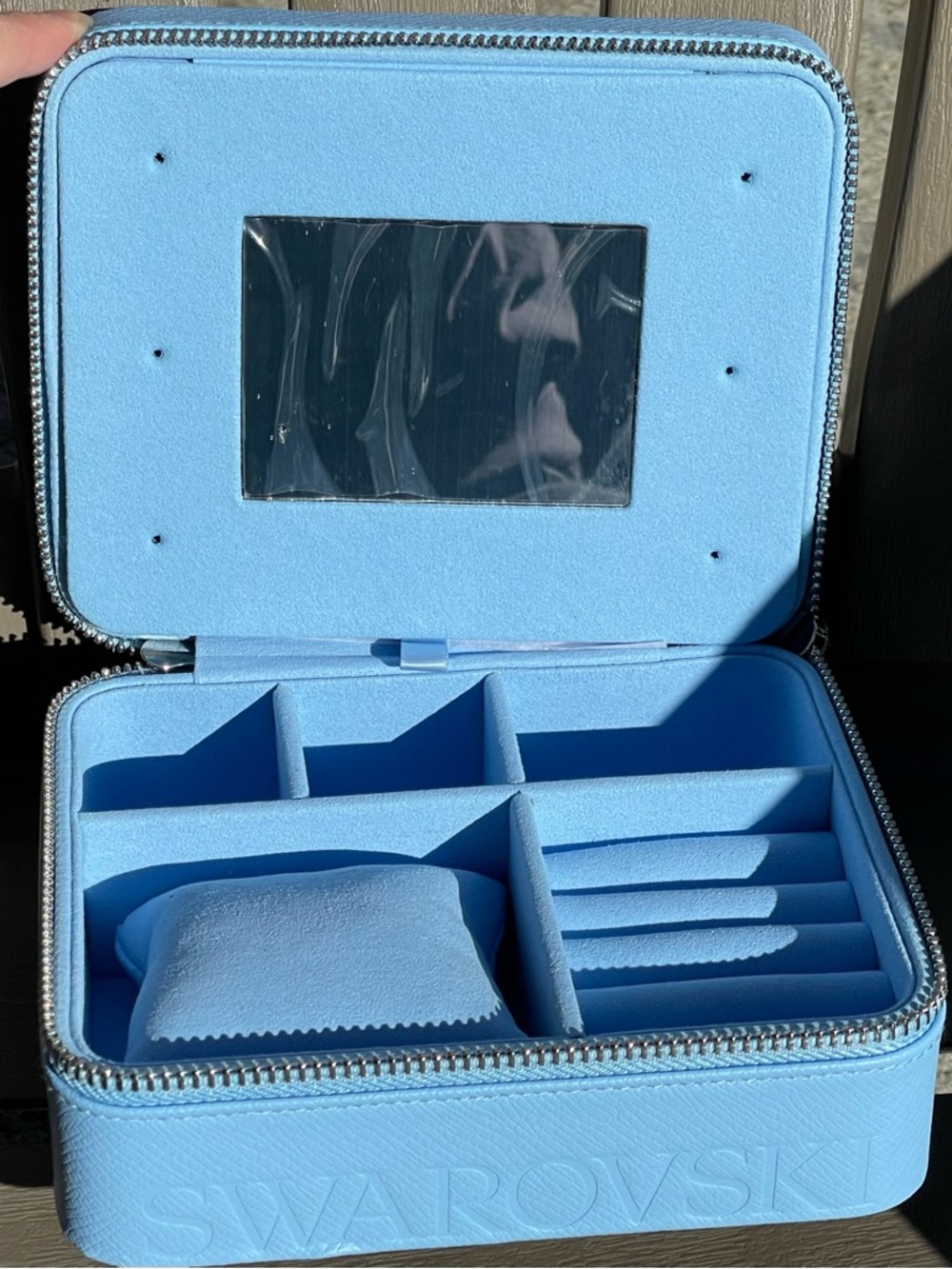 Swarovski Baby Blue Embossed Jewelry Case
